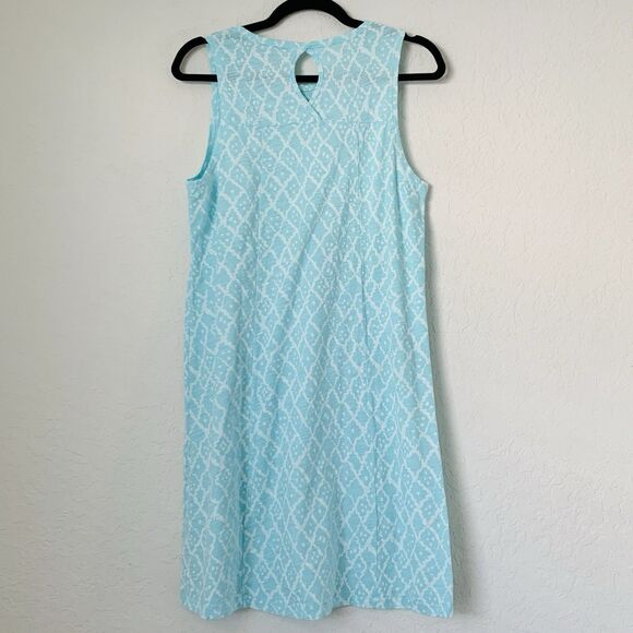 Fresh Produce Dress Women S Blue Aqua Sleeveless Beach Pool Vacation Cotton Midi - Picture 2 of 7